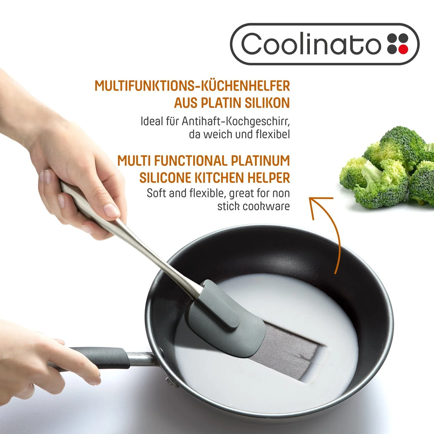 COOLINATO Servierlöffel Set 2tlg aus Edelstahl Kochlöffel