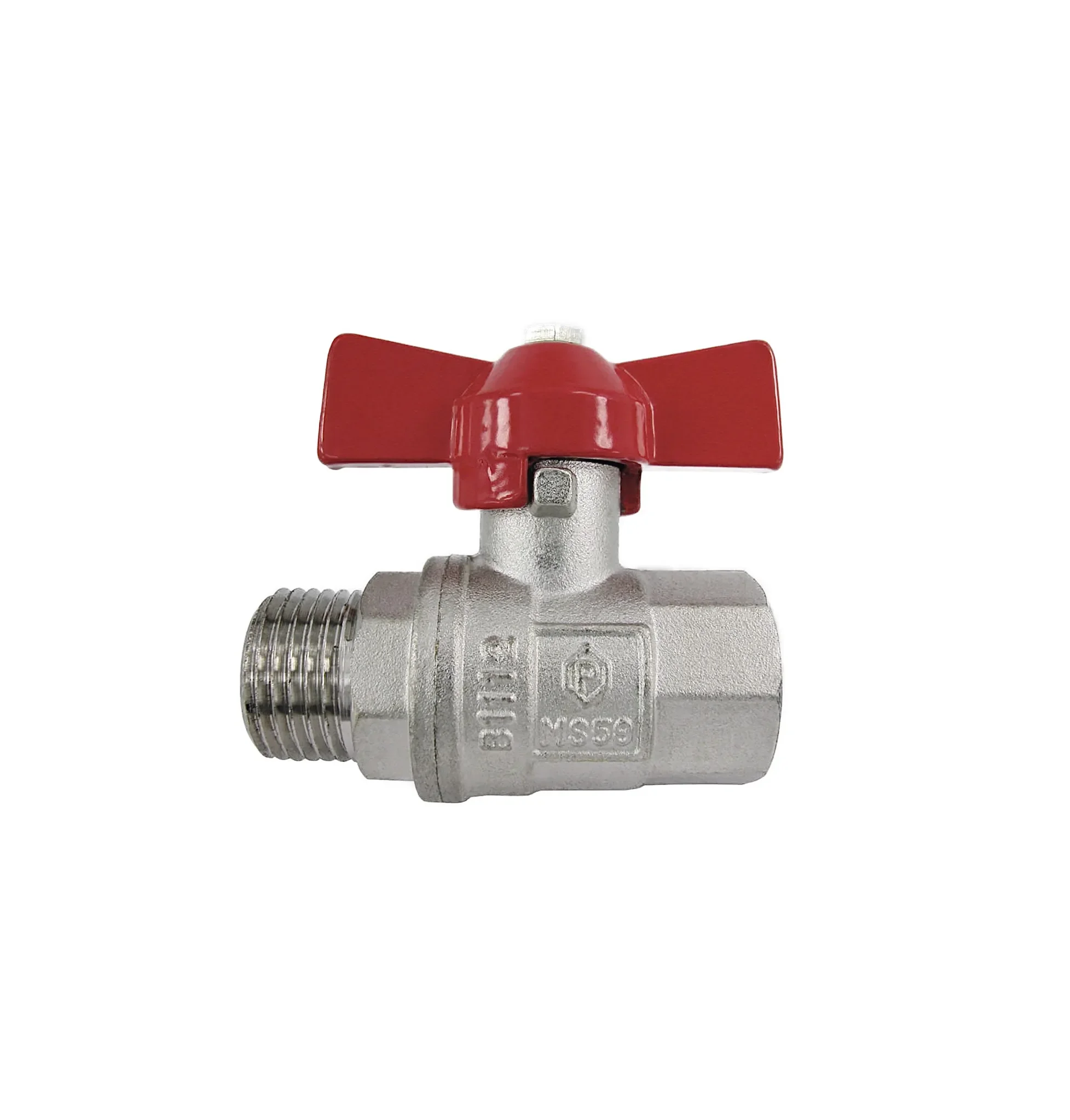 Puteus Übergangskugelhahn PN 25 – DN 25 (1") IG/AG, Flügelgriff