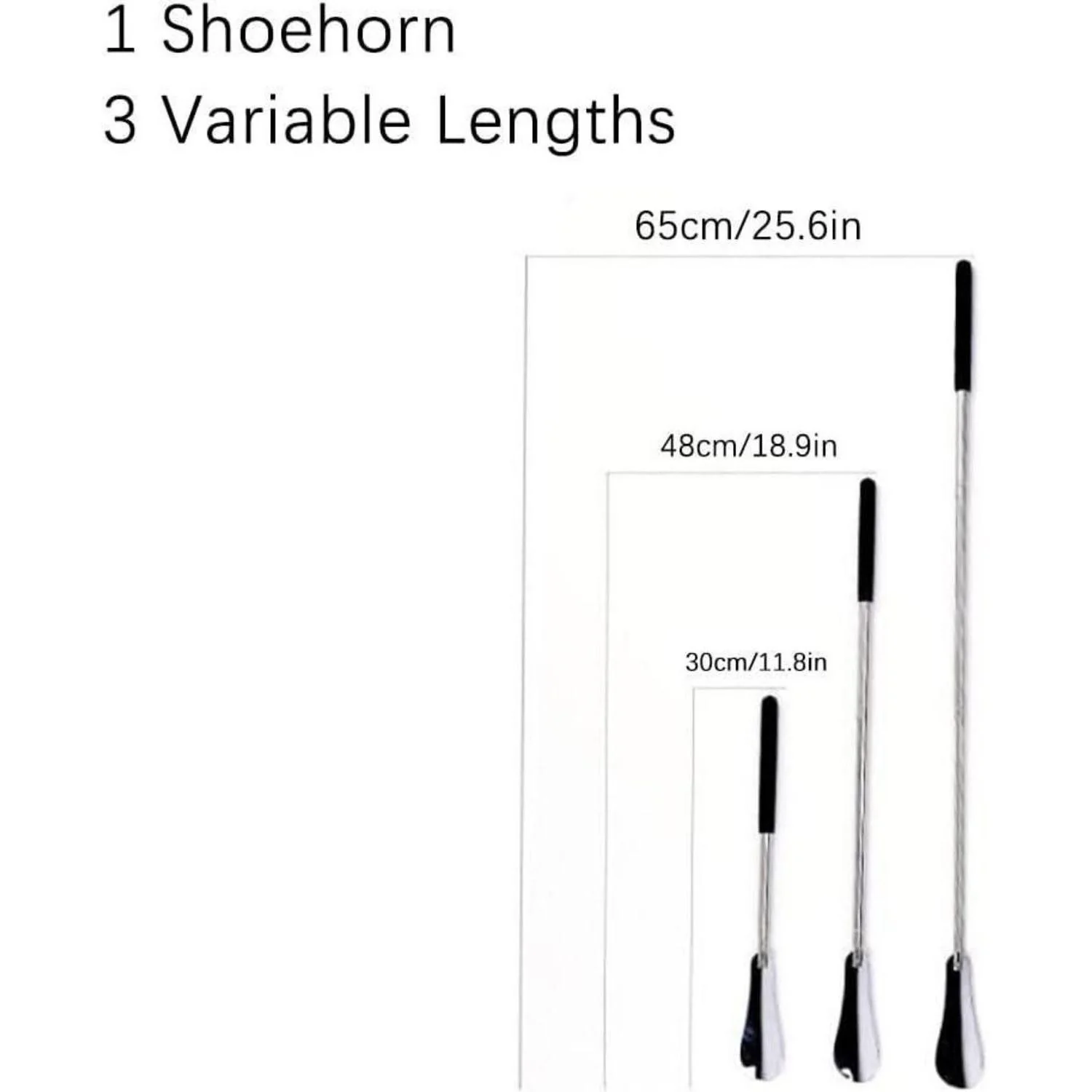 LUXUSKOLLEKTION teleskopischer Schuhlöffel 30-65 cm Kunststoff Metall