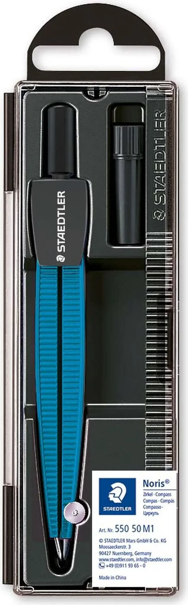 STAEDTLER Schulzirkel Noris 550 50 – Metallic-Blau