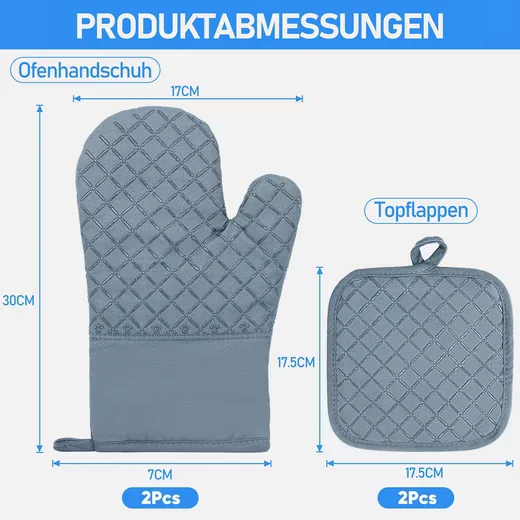 HUGERSTONE Topflappen Ofenhandschuhe hitzebeständig 260°C rutschfest