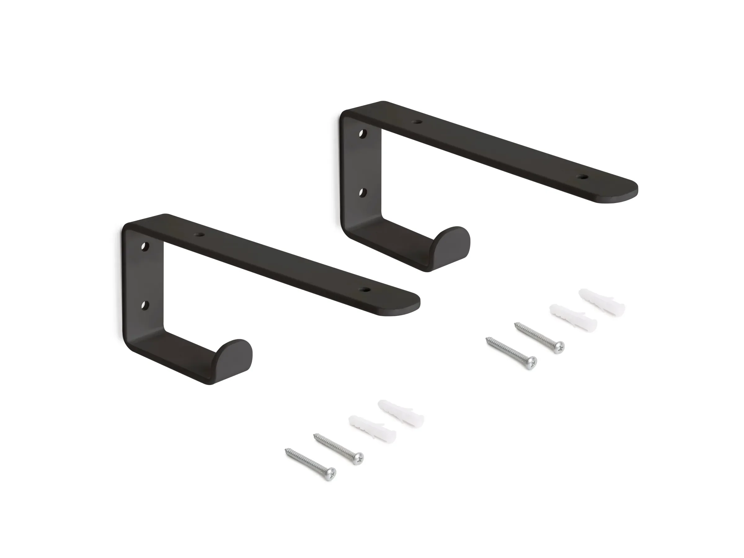 Emuca Regalträger Set für Holzregale Stahl schwarz mit Aufhänger