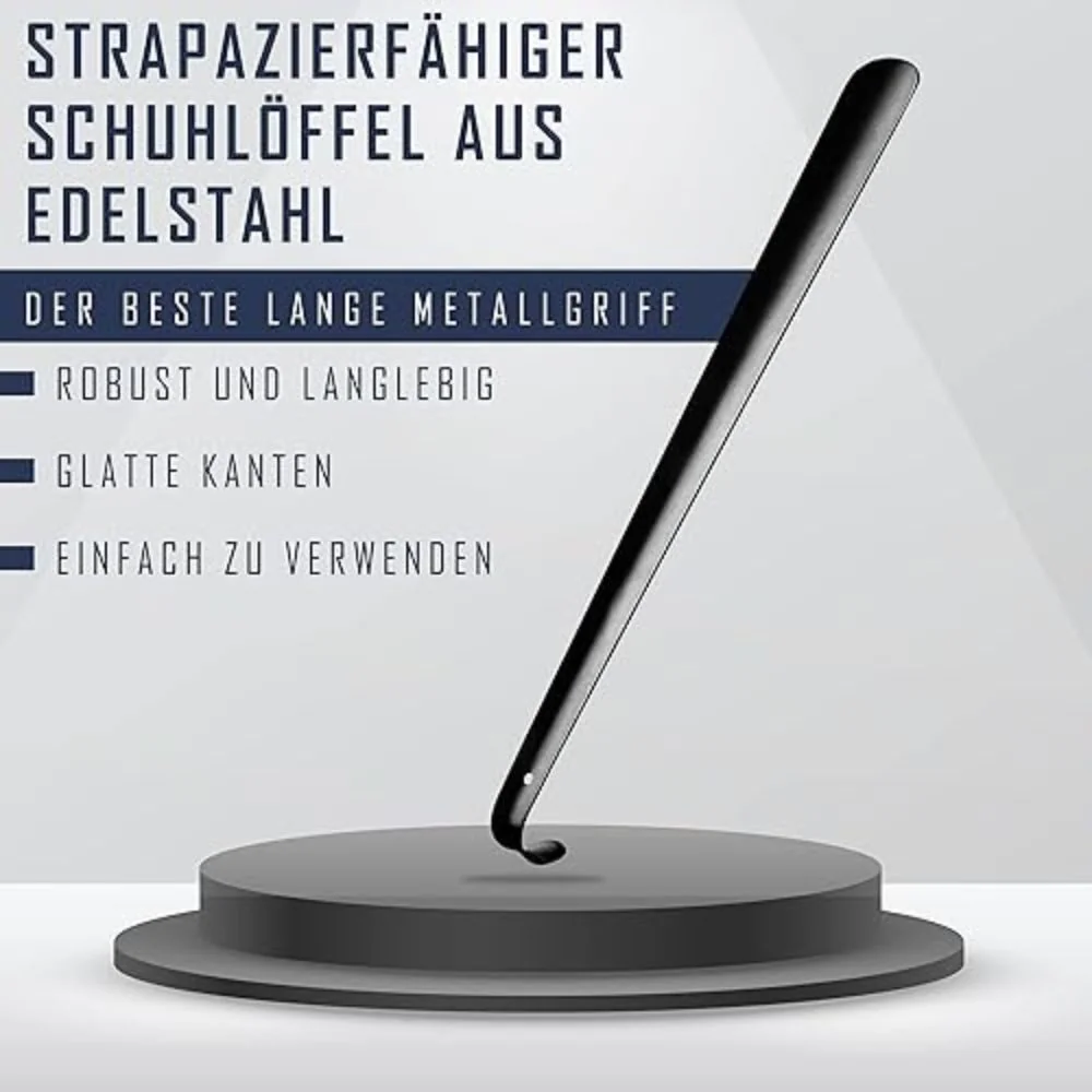 MONTEGONI Schuhlöffel 42 cm Edelstahl langer Schuhanzieher robust