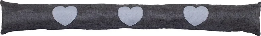 MOJAWO Zugluftstopper Tür Windstopper Herzen anthrazit 90x12 cm