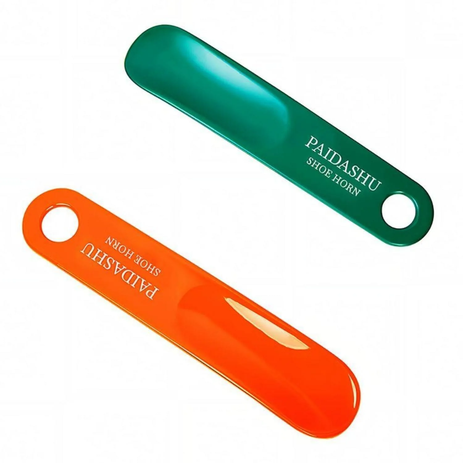 LUXUSKOLLEKTION Schuhlöffel Kunststoff orange grün Schuhanzieher