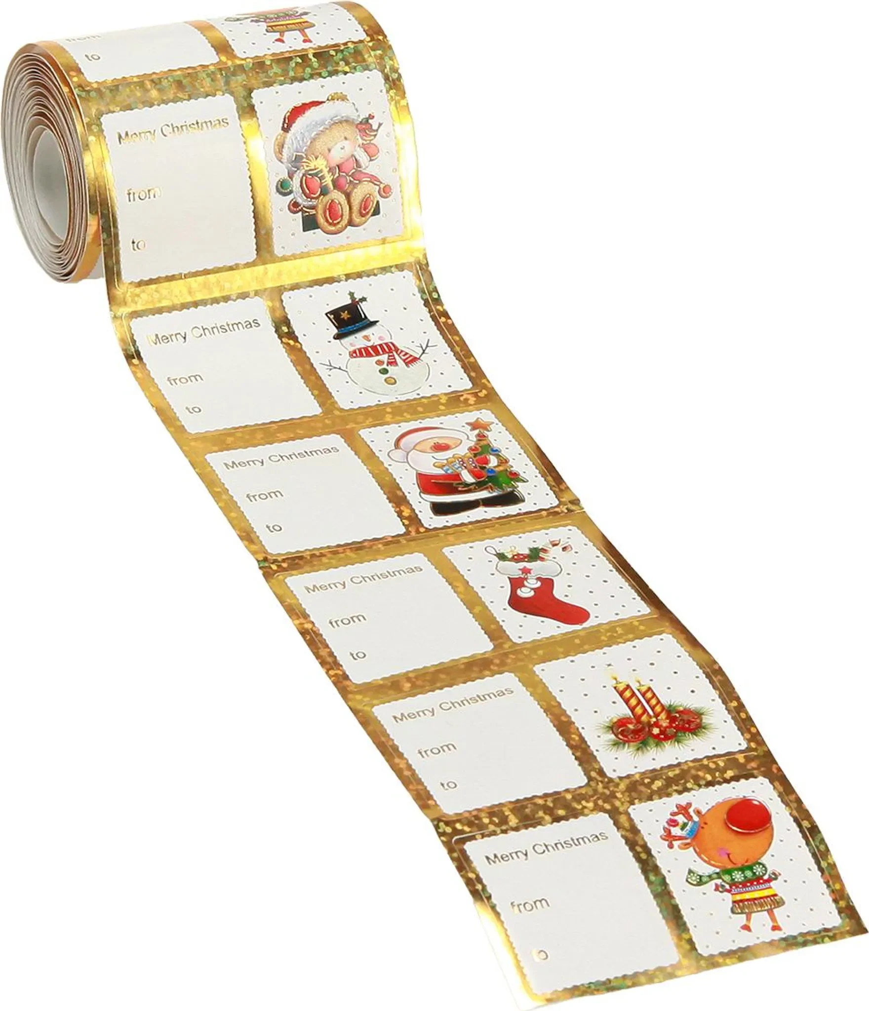 Viana Weihnachtliche Geschenkaufkleber – 60 Stück