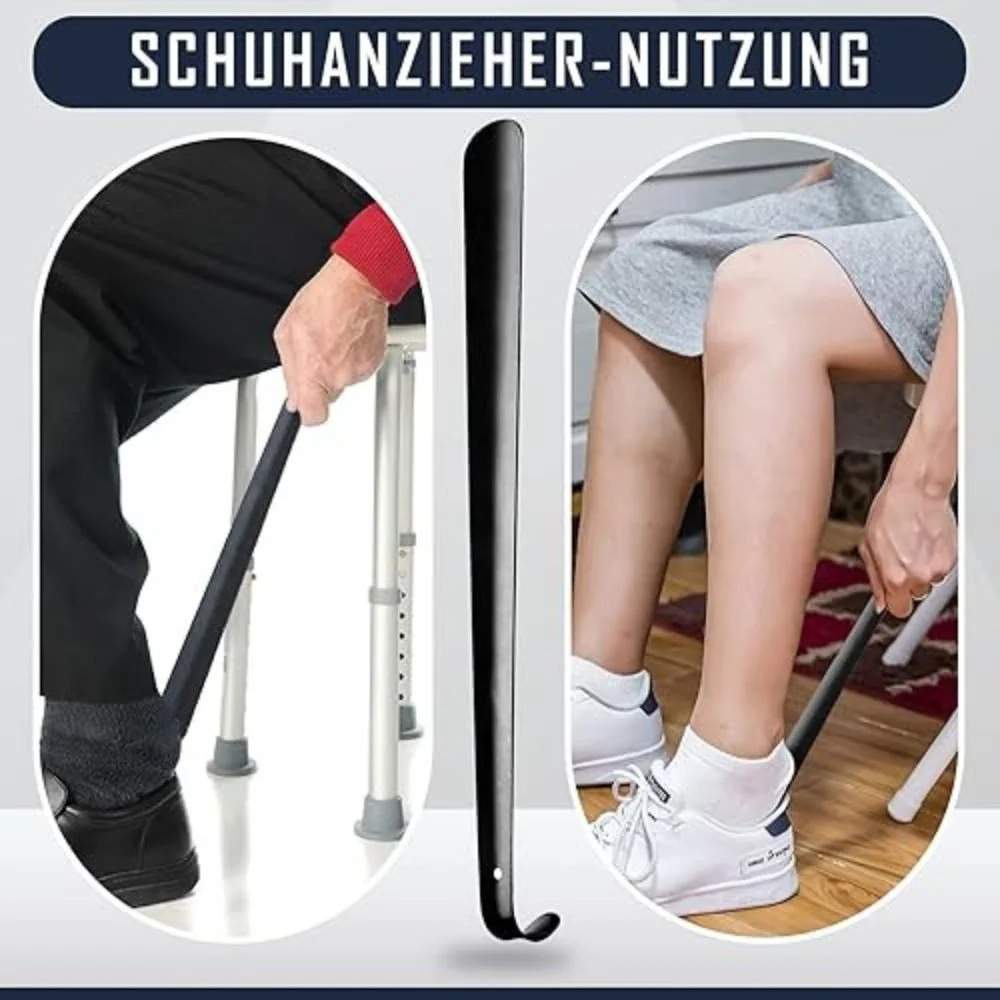 MONTEGONI Schuhlöffel 42 cm Edelstahl langer Schuhanzieher robust