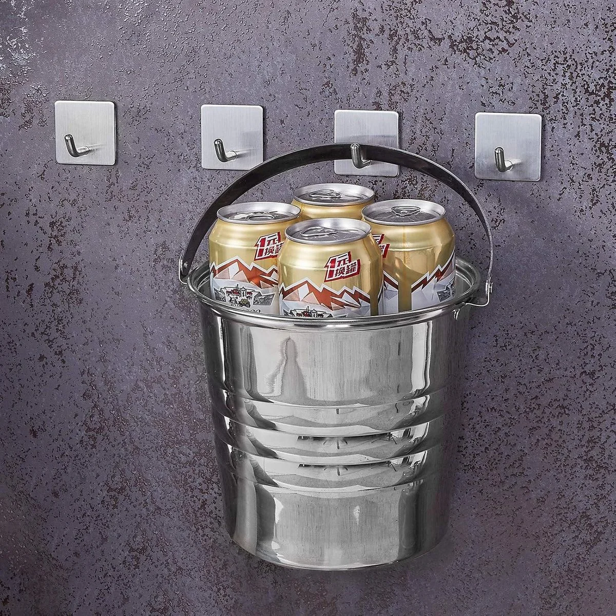 LUXUSKOLLEKTION Handtuchhaken selbstklebend SUS304 4er Set Silber