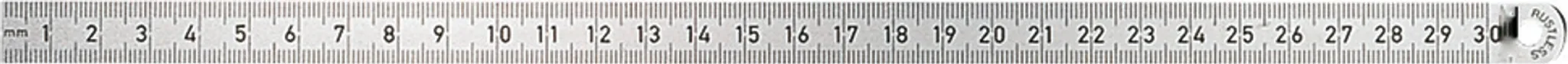 FORUM Biegsamer Stahlmaßstab – Rostfrei, 100 × 13 mm