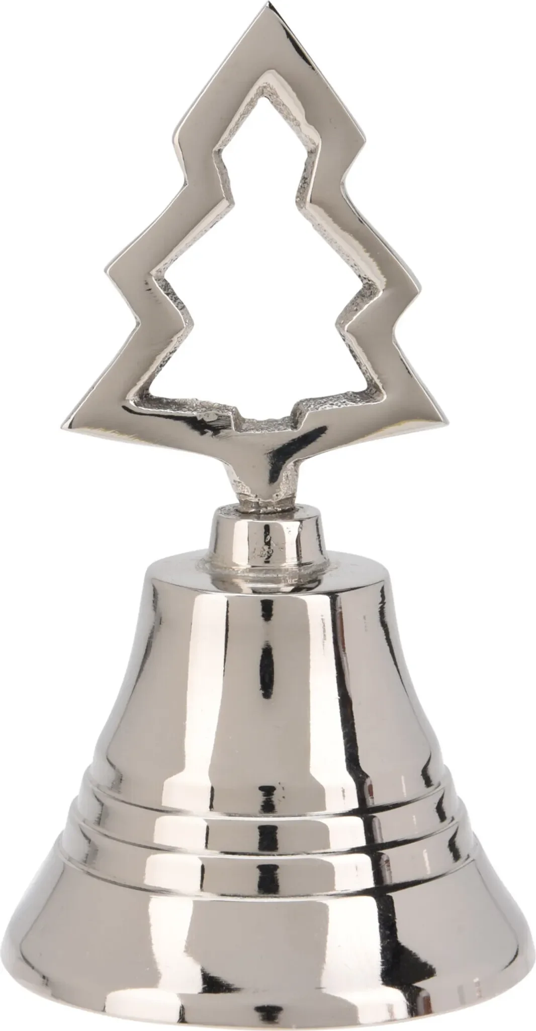 H&L Silberne Weihnachtsglocke – Baummotiv, 10 cm