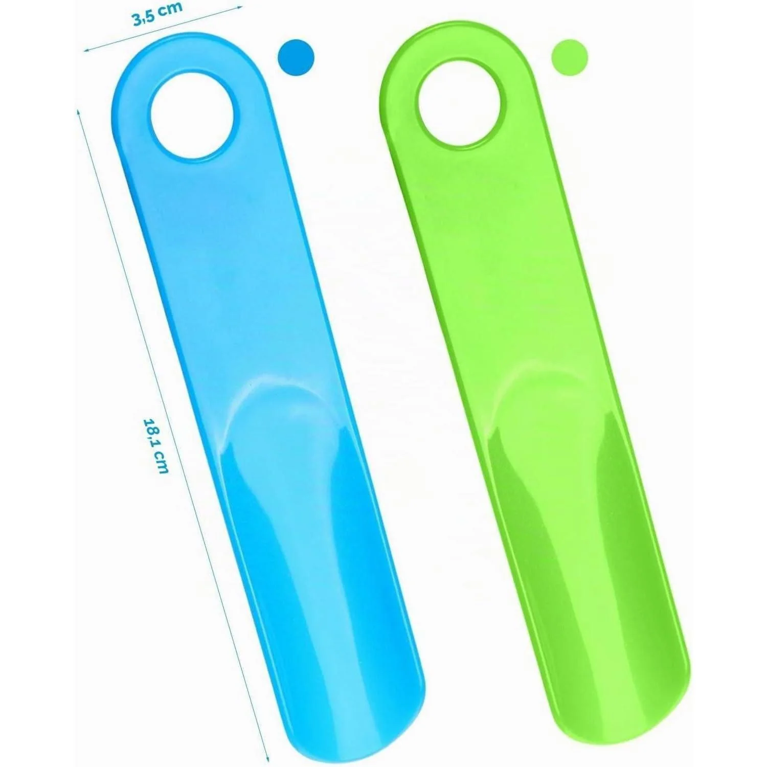 LUXUSKOLLEKTION Schuhlöffel Schuhanzieher 2er-Set lang Grün und Blau