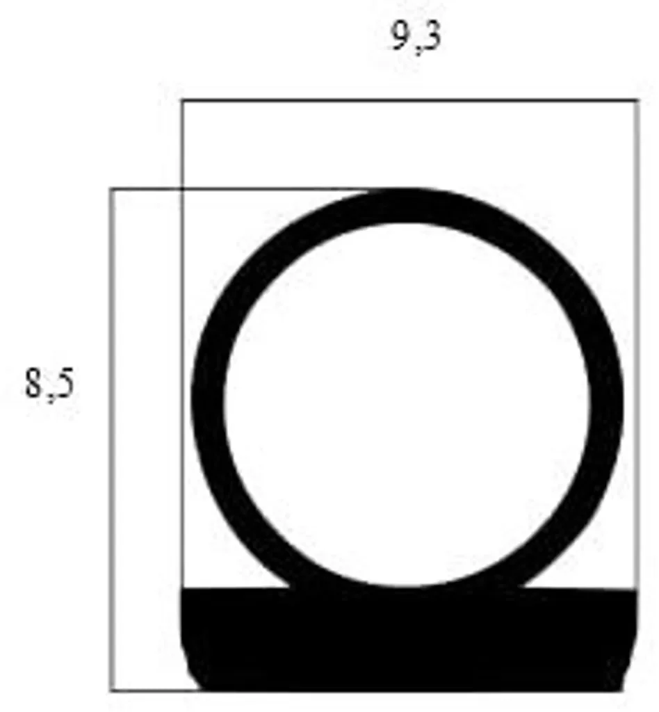 Klebedichtung für Türen und Fenster - Schwarz - 5 Meter - 9 mm Breite - 8 mm Höhe - Omega-Profil - selbstklebende Dichtung