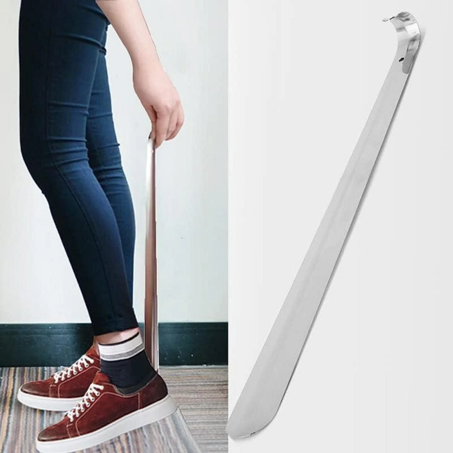 LUXUSKOLLEKTION Schuhlöffel Edelstahl 42 cm extra lang Schuhanzieher