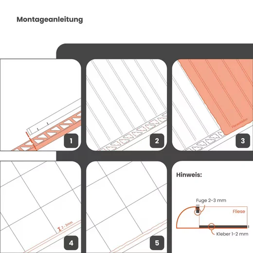 DALSYS Fliesenschiene L-Profil Edelstahl Fliesenprofil