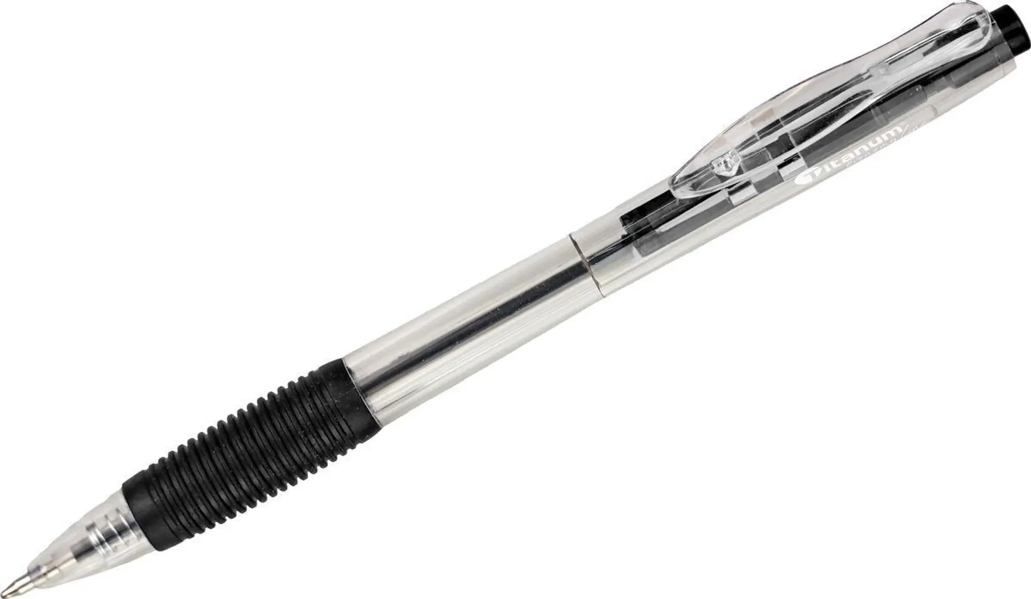 Ihr Firmenname Automatik-Kugelschreiber Grip Economy – Schwarz, 0,7 mm (Titanum)