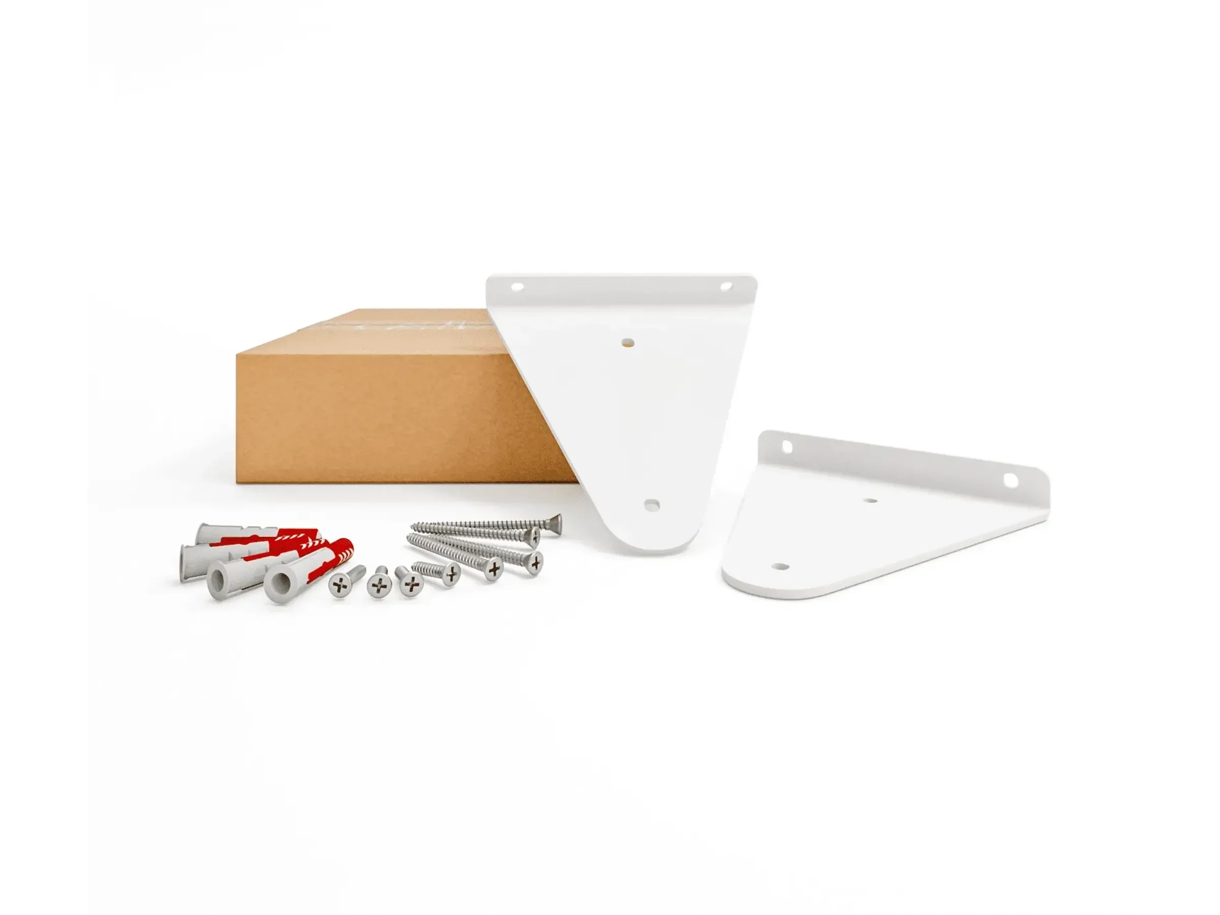 HEVVA Regalhalter STOLBERG 17 cm 2er Set Weiß für Wandregal