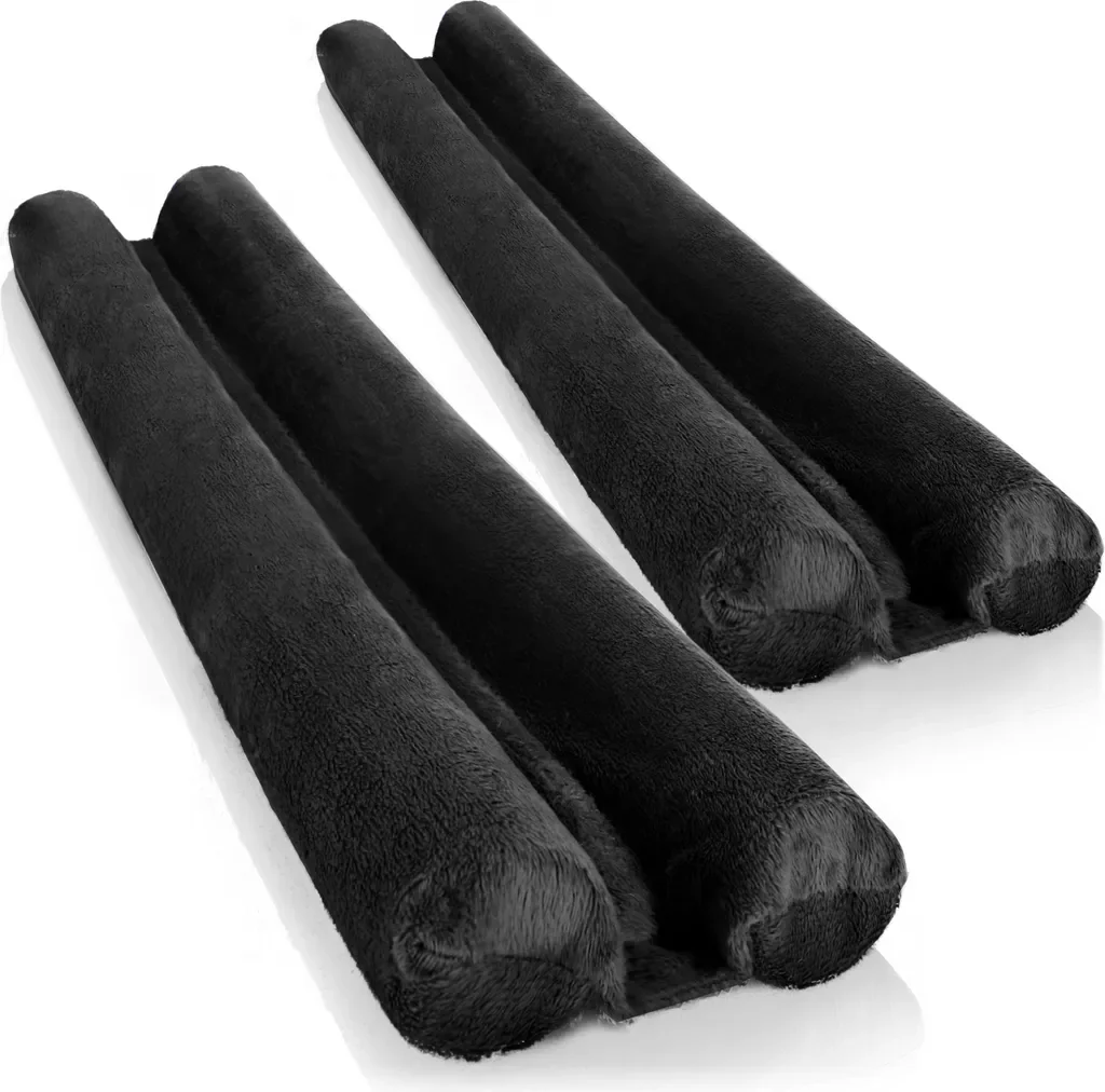 com-four 2x Zugluftstopper Mikrofaser Türbodendichtung Doppeldichtung