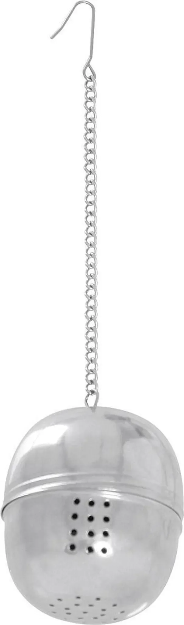 AXENTIA Tee-Ei aus Edelstahl mit Kette – Oval