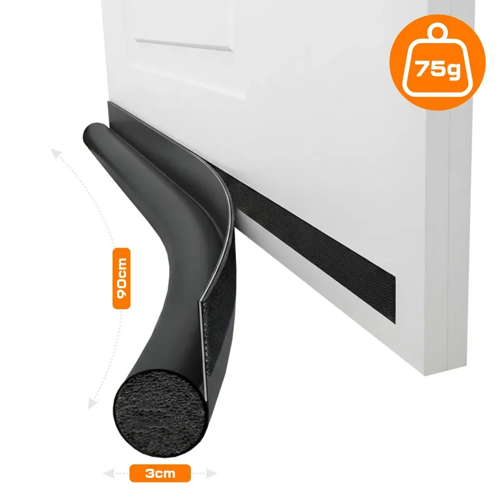 EVI HOME Türdichtung Zugluftstopper 90 cm schwarz, zuschneidbar