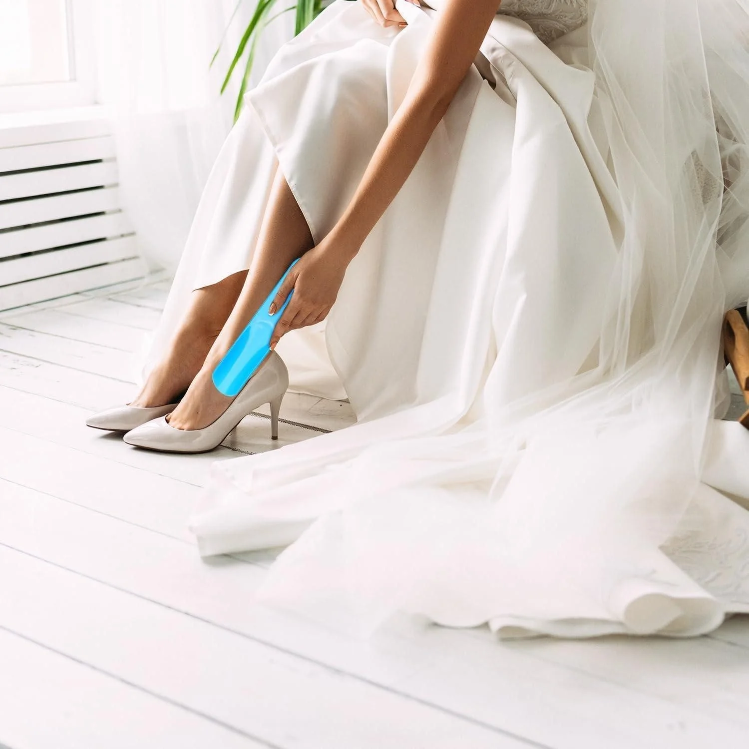 LUXUSKOLLEKTION Schuhlöffel Schuhanzieher 2er-Set lang Grün und Blau