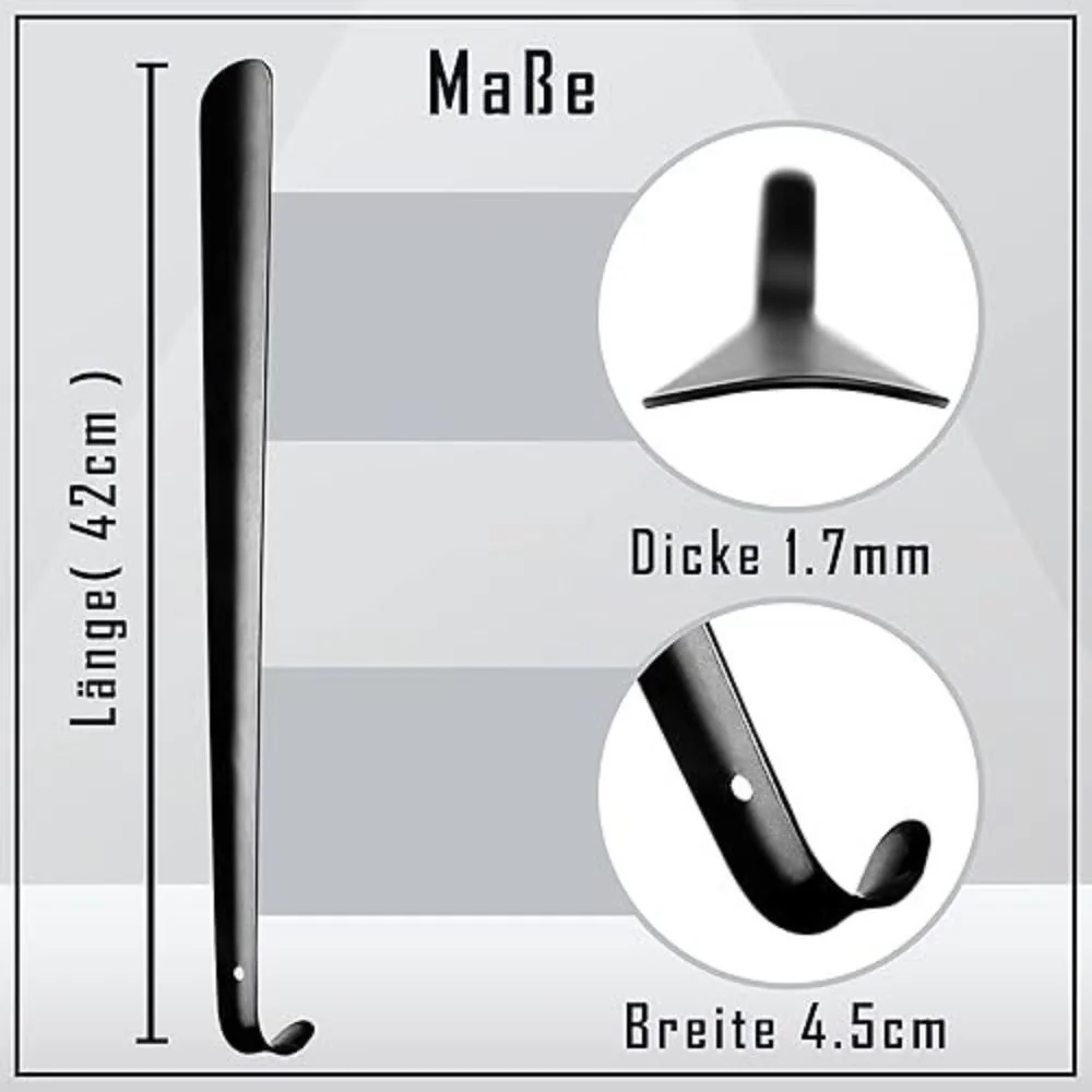 MONTEGONI Schuhlöffel 42 cm Edelstahl langer Schuhanzieher robust