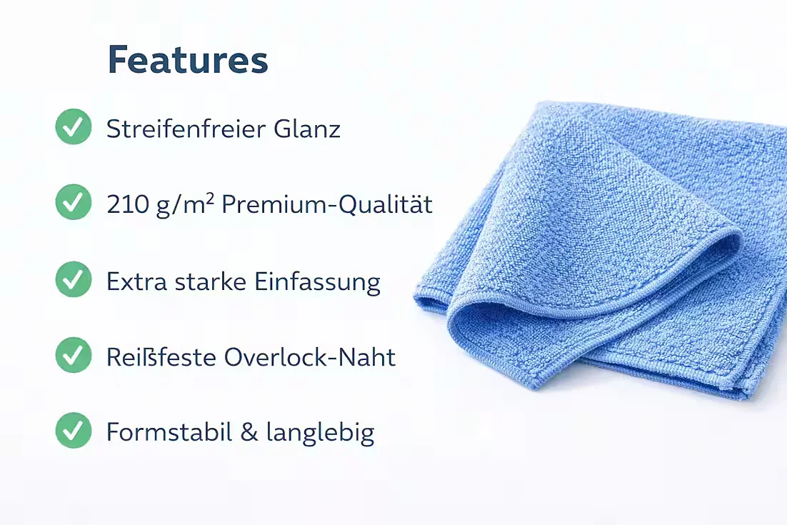 BAYLI Mikrofasertücher 10er Set 38x38 cm 210 g pro qm blau