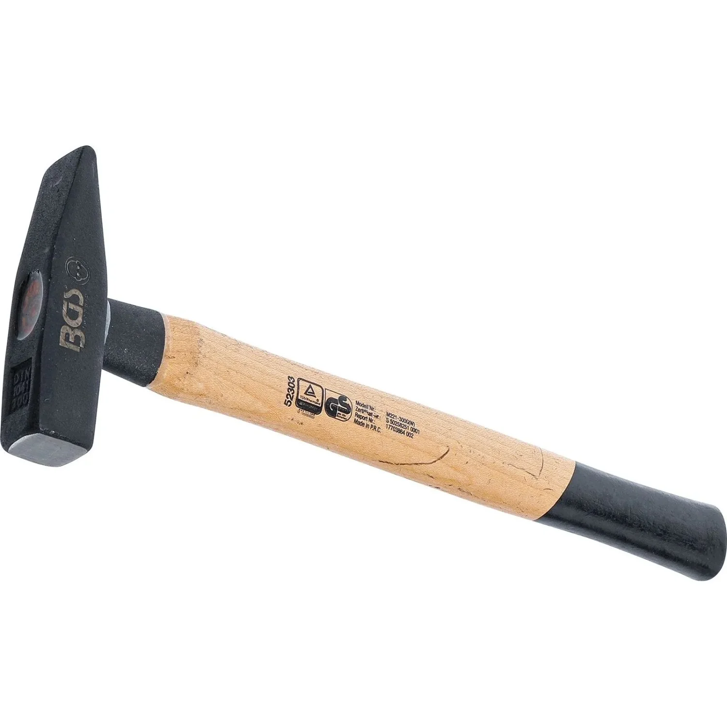 BGS technic Schlosserhammer 300 g Hickory-Stiel DIN 1041