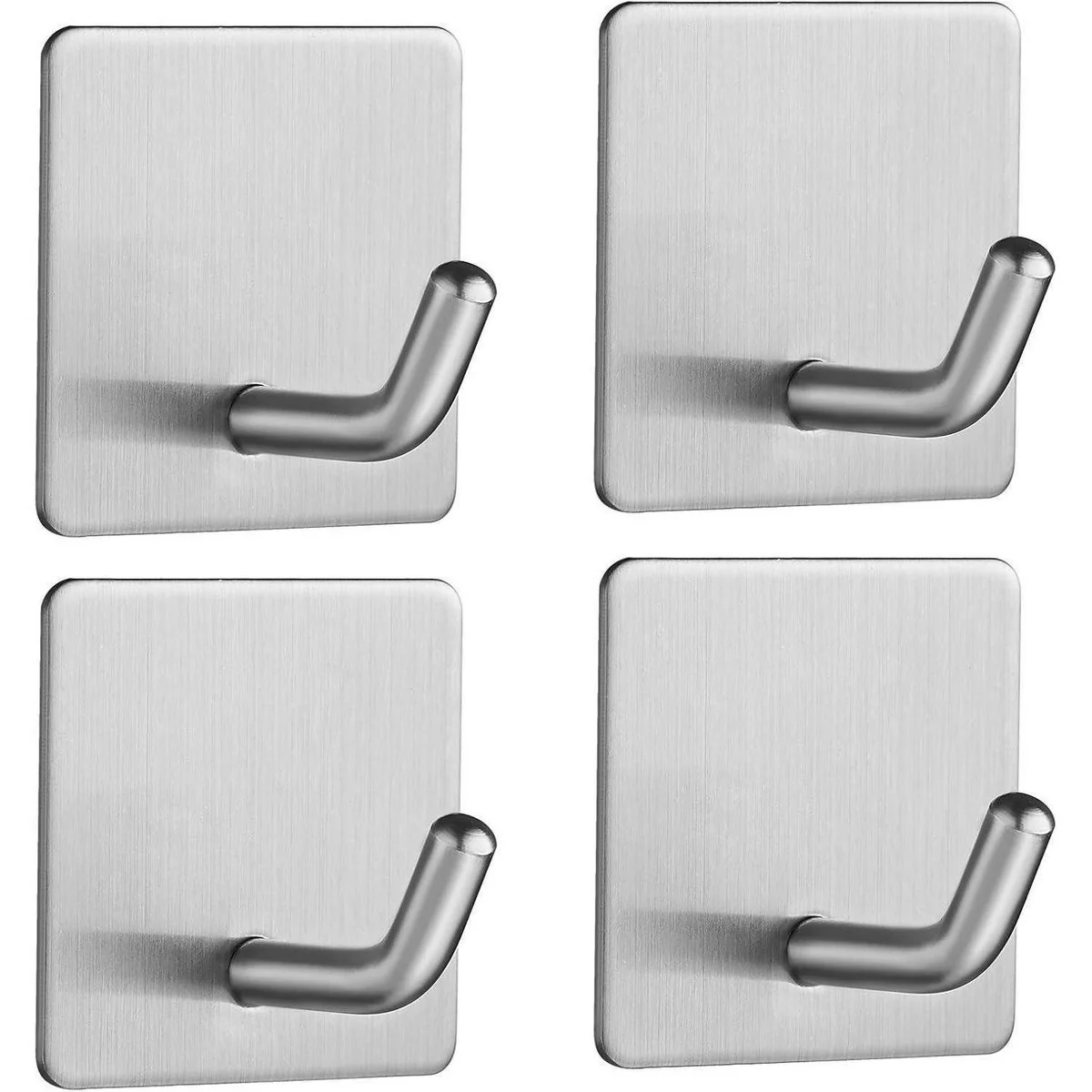 LUXUSKOLLEKTION Handtuchhaken selbstklebend SUS304 4er Set Silber