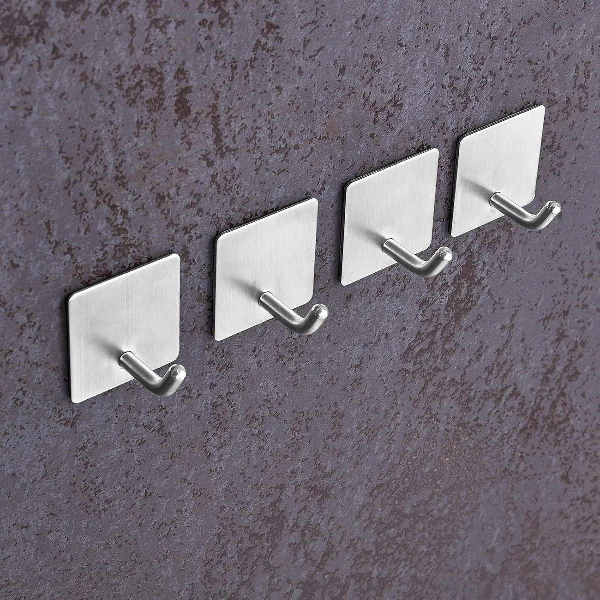 LUXUSKOLLEKTION Handtuchhaken selbstklebend SUS304 4er Set Silber